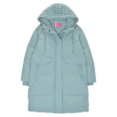 Apple Pink 童款英文印花素色長版羽絨外套 O802