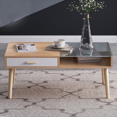 가팡 원목 거실 수납 테이블 100, 브라운