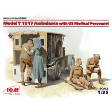 ICM 35662 1/35 Model T 1917 救護車與美國人員塑料模型, 1個