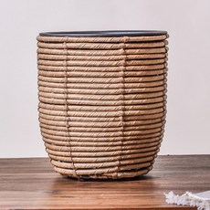 필플랜트 일자패턴 라탄바구니 화분커버 + 화분세트 대, 1세트