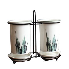Market Pio 陶瓷2格餐具筒, 款式6, 1個