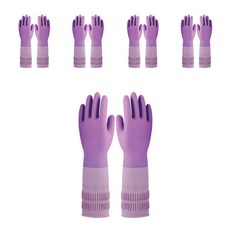 SoSON 兩色愛心橡膠手套 M, 紫色, 5個