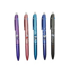 花生漫畫史努比可擦拭全透明3色金屬原子筆 0.5mm 5件組, 天藍色, 粉紅色, 黑色, 藍色, 紫色, 1套