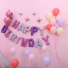 피앤비유니티 스위트 생일 장식 + 스티키 닷 세트, 파스텔, 1세트