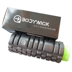 二合一泡沫軸按摩滾筒, 黑色的