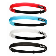 IPAUK 瑜珈運動頭帶 FSB-008 4入, 黑、白、藍、紅