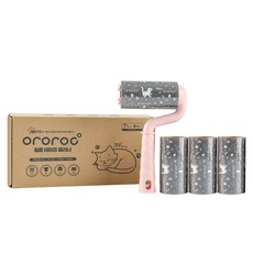 ororoc 寵物護理清潔黏毛手把式滾筒+補充包 4入, 1套