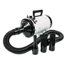 DING DONG PET 儲氣筒吹風機 + 空氣濾網 2入 + 3種噴嘴 + 軟管套組, 白色, LT-1090A