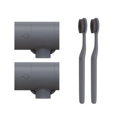 CLEAND T-DRYER 牙刷烘乾機 2入+環保牙刷 2入 CL-401, 灰色
