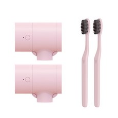 클린디 T-DRYER 칫솔살균 건조기 2p + 친환경 칫솔 2p세트 CL-401, 핑크