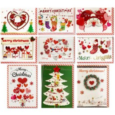 1500 聖誕卡片 C15 9~17 9種套組, 混合色, 1套