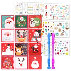 Projection Design X mas Cards 12 種 + Clear Flute 中性筆隨機發送 2p + 28 個 Instic 貼紙套裝, 混色, 1套