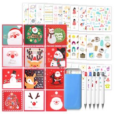 投影設計 X mas 卡片 12 種 + 袖珍書寫工具隨機發送 5 種 + Instic 貼紙套裝 28 種, 混色, 1套