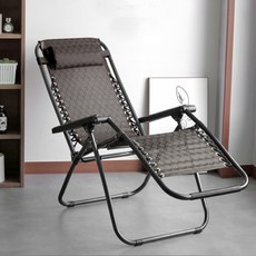 무중력 캠핑 접이식 1인용 리클라이너 의자, 브라운