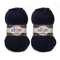 alize Megafil系列編織毛線, 58 海軍藍, 2入