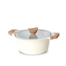 IH感應雙耳陶瓷不沾湯鍋, 20cm, 混色