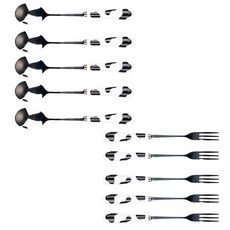 乳牛紋茶匙水果叉組, 1套, 茶匙 5p + 茶叉 5p