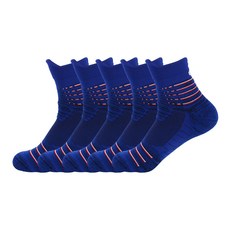 NAYASTYLE 運動中筒襪 5雙 SPLT-23-1, 藍色