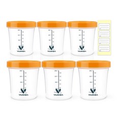 VANADA Premium副食品容器, 橘色, 210ml, 6個