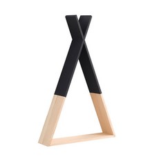 Tanniye北歐風室內裝飾原木壁架 ZSP023, 黑色, 一級