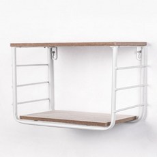 JH Company極簡兩層壁掛式置物架, 白色的