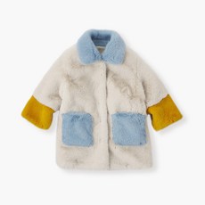 Choco.el 兒童拼色毛皮蟒蛇皮大衣CUA10CT220