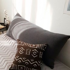 絎縫棉質長型抱枕套, 木炭