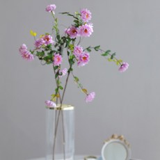 미스모네 조화 흘러내리는 미니 소국 가지, H 라이트핑크, 1개