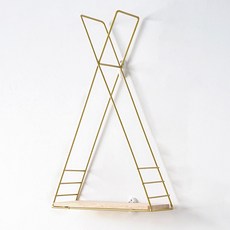 Ttanine 北歐風鐵製牆面層架 ZSP026, 金色