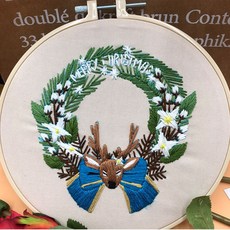 手作刺繡DIY組 20cm, 1套, 鹿租賃 (n45)