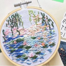 에이엘비 이지자수 DIY키트 15cm, 1세트, 모네의수련