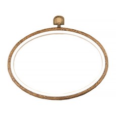 프랑스자수 나무결 고무 수틀 타원형 11.5 x 13.5 cm, 혼합색상, 1개