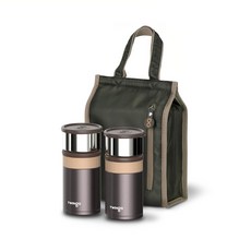 TWINgo 保溫便當盒組 便當盒+手提保溫袋, 混色, 1套