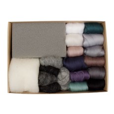 Studio Bund 羊毛針氈 DIY 入門基本工具+15 個配件+頂針套組, 1組, 泥土色系