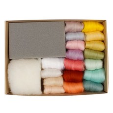 Studio Bund 羊毛針氈 DIY 入門基本工具+15 個配件+頂針套組, 1組, 粉嫩色系