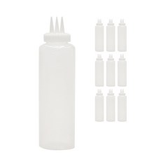 光成器物 透明醬料瓶 3孔 中, 350ml, 10個