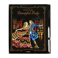 拉戈設計 煙火刮畫著色板紙 8p 套組, 美麗佳人, 1個