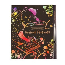 SAYU 刮畫本 煙火著色板紙 8p 套組, 動物, 1個