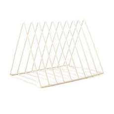 桌面金屬雜誌架, 白色的, 1個