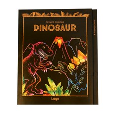 拉戈設計 SAYU 刮畫本 煙火著色板紙 8p 套組, 恐龍, 1個