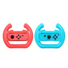 Hohoo Nintendo Switch Joy-Con 賽車輪 霓虹紅 + 霓虹藍, 單一商品, 1套