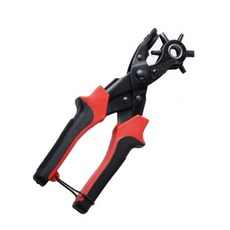 KEYMING 皮革3平斬3圓斬打孔器 黑色 + 紅色, 1個