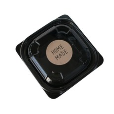 黑色迷你方形容器 100入+蓋子 100入+手作貼紙 2種*50入, 1套