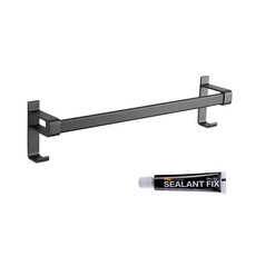 모나코올리브 메탈라인 제트홀 타월걸이 1단, 블랙, 1개