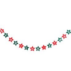 PARTYHAE 毛氈星星聖誕掛旗, 紅綠色