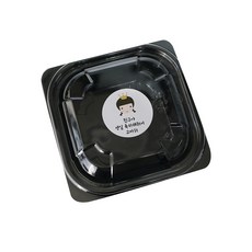 黑色迷你方形容器 100入+蓋子 100入+皇冠女孩貼紙 2種*50入, 1套