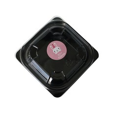 黑色迷你方形容器+蓋子+兔子(朋友生日快樂)貼紙, 100套