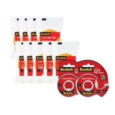 쓰리엠 스카치 초강력 다용도 테이프 디스펜서 198S 2p + 다용도 테이프 550 리필 9p 세트, 혼합색상, 1세트