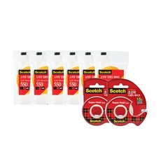 쓰리엠 스카치 초강력 다용도 테이프 디스펜서 198 2p + 다용도 테이프 550 리필 6p 세트, 혼합색상, 1세트