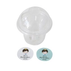 透明包裝用馬芬杯 小 100入+圓頂蓋 100入+皇冠男孩貼紙 2種*50入, 1套